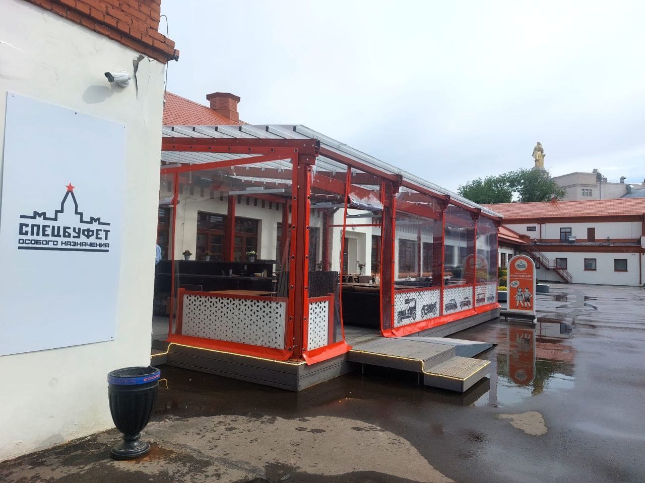 ПВХ шторы для летней террасы кафе в Грибановском